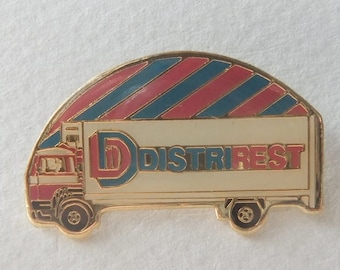 Pin's - Pins - Enamel Pin - Camion Volvo fournisseur DISTRIREST - vintage objet publicitaire - broches - Truck