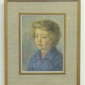 Oil painting Max Ernest CLART 1916-1995 Portrait d'un garçon Tableau Peinture image 4
