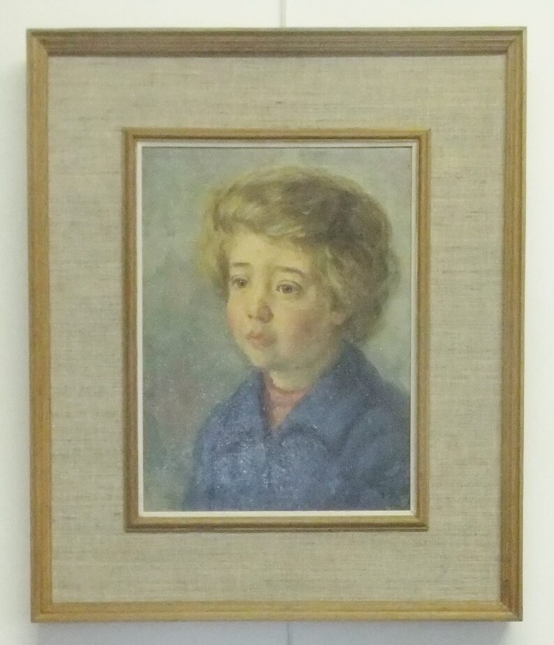 Oil painting Max Ernest CLART 1916-1995 Portrait d'un garçon Tableau Peinture image 4