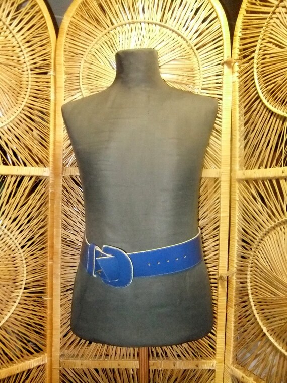 Ceinture femme vintage bleu nuit ou porsche vers … - image 1