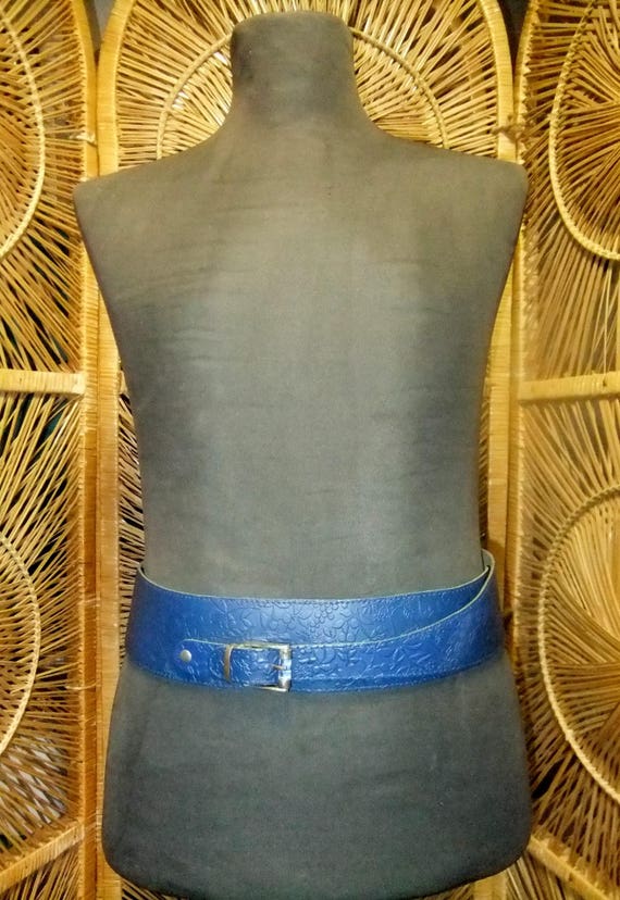 Ceinture femme vintage bleu nuit ou porsche et bo… - image 2