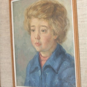 Oil painting Max Ernest CLART 1916-1995 Portrait d'un garçon Tableau Peinture image 9
