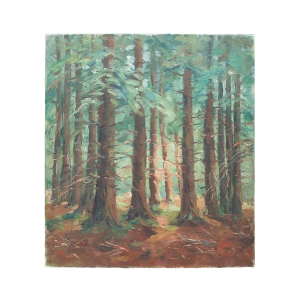 Alfred PORTAL (XX) - Oil impressionist painting - Ecole Liégeoise - Forêt - Pessière en Ardennes - suiveur Richard Heintz & Ludovic Janssen