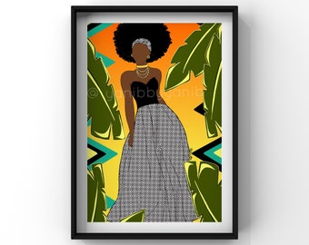 Dayo African Queen Island Black Art Colorful Fine Etsy