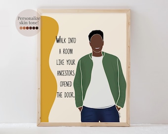 Black Man Quote Print, Black Excellence African American Wall Decor, Graduation Gift for Him, Black Boy Joy Art, Dorm Room Decor