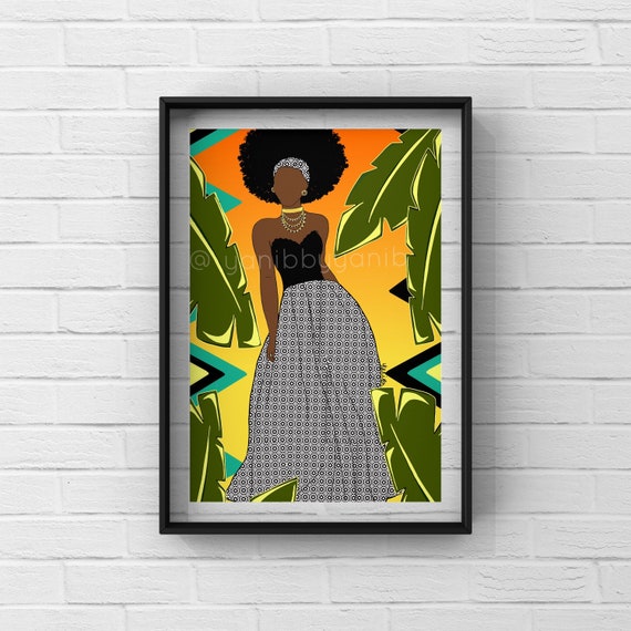 Lilitha Tropical African Queen Original Painting Fine Etsy