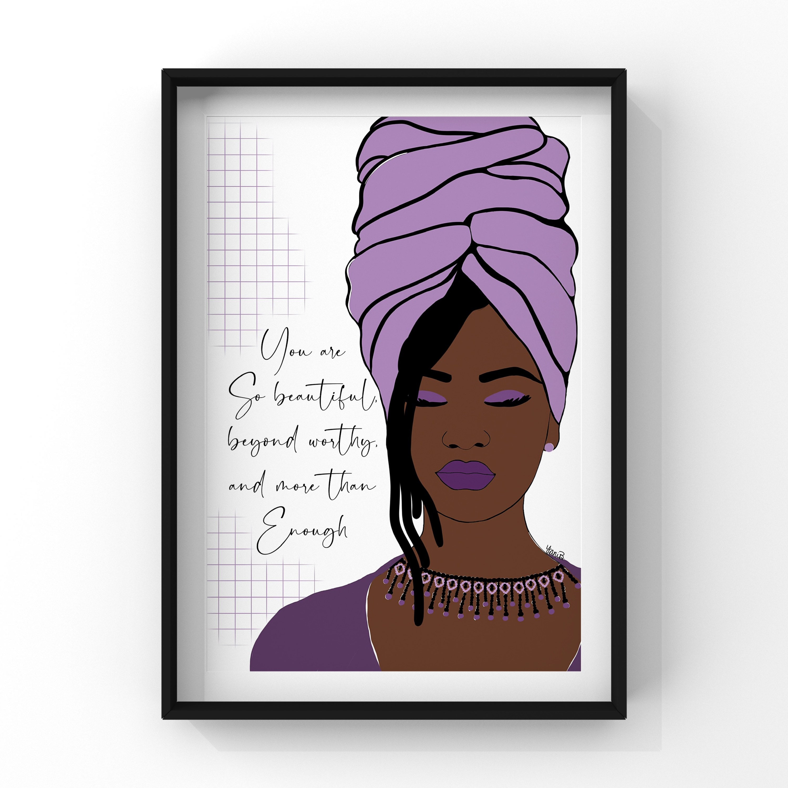 More than Enough Inspirational Black Art Quote Print Etsy