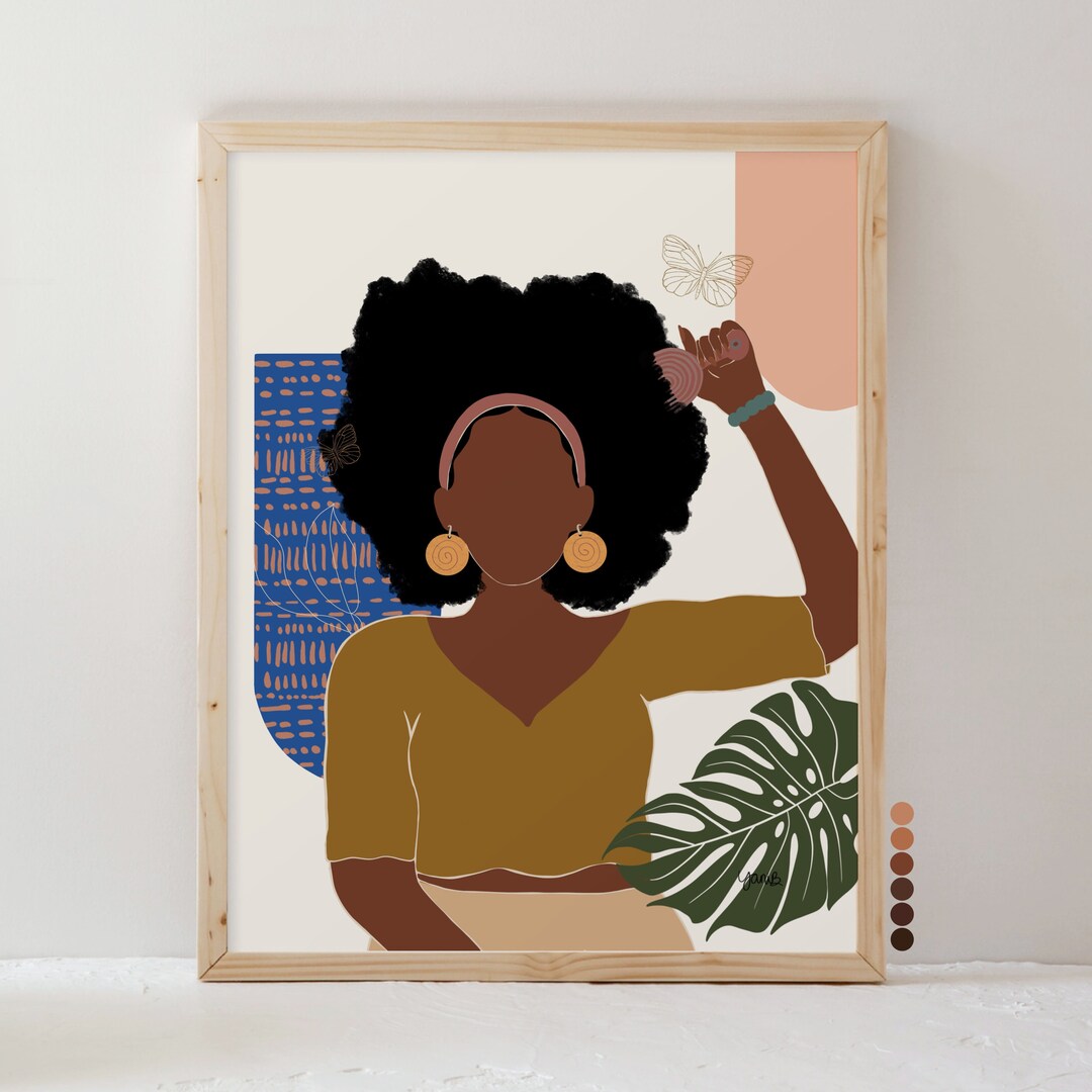black-girl-afro-hair-art-print-abstract-black-woman-painting-melanin