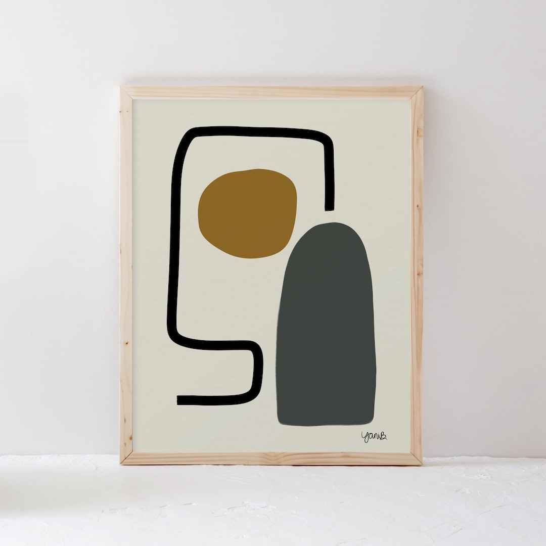 Minimalist Abstract Art Print, Geometric Wall Art in Earth Tones ...