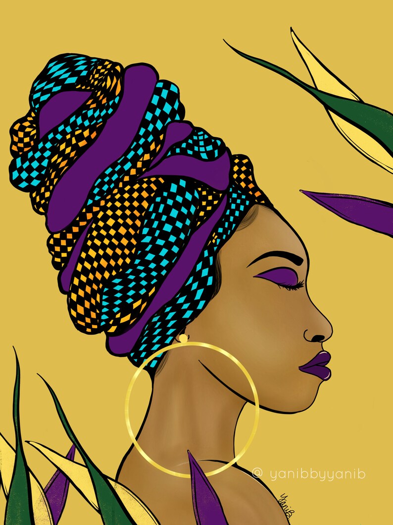Desi Afrocentric Black Woman Art Print Black Queen Etsy