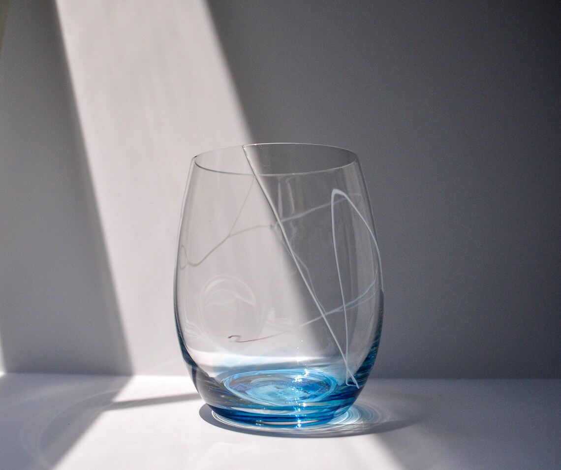 Thumbnotch Stemless Wine Glass Etsy