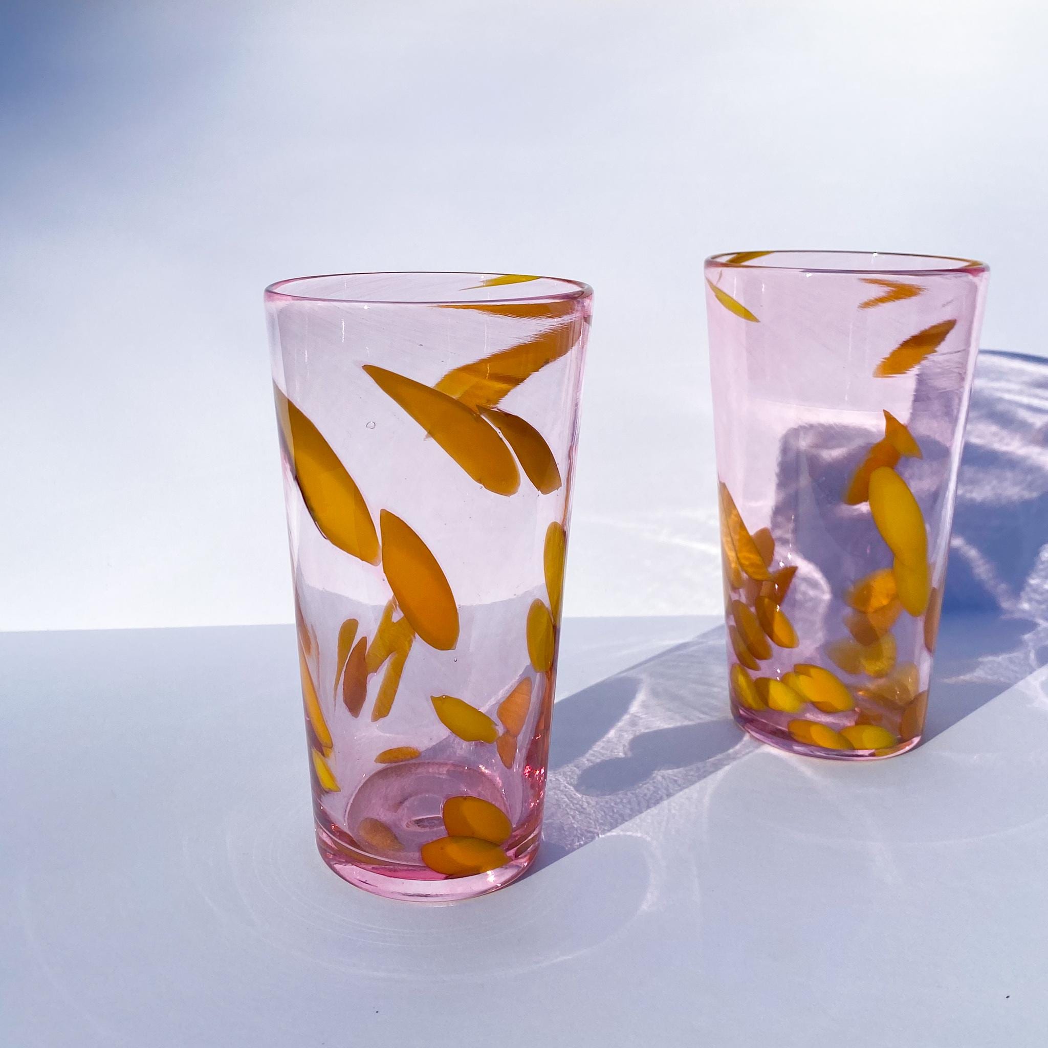 Handmade Lemon Pink Pint Glasses: Pink, Orange, and Yellow - 16 Oz - Etsy