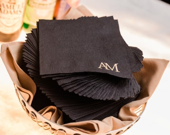 25-500 Personalized Cocktail Beverage Napkins, Custom Napkins, Cocktail Hour, Monogram Napkins, Party Napkins, Beverage Napkins