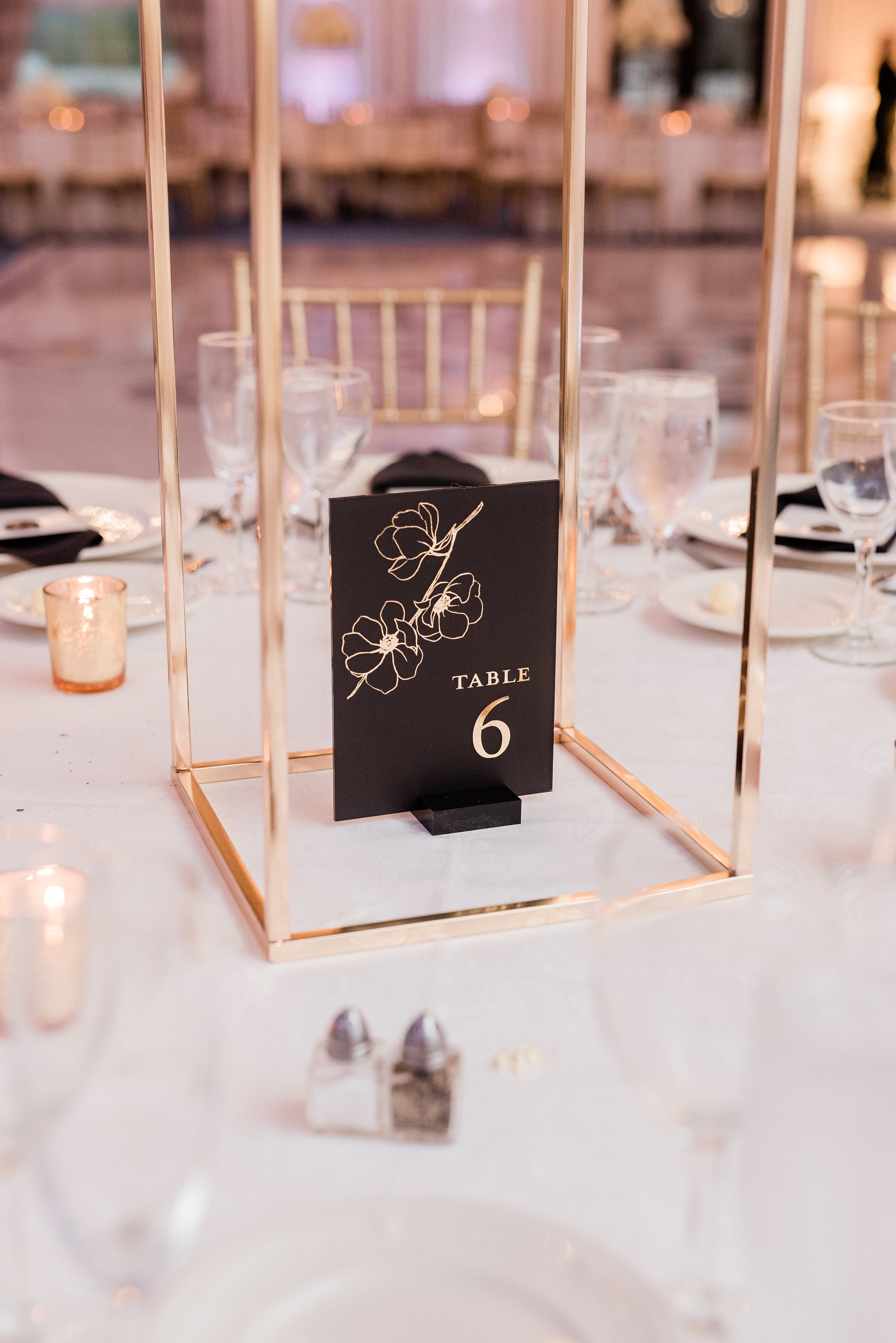 Frosted Acrylic Floral Table Numbers, Wedding Signage, Table Signs ...