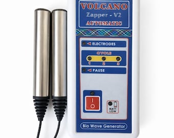 Zapper Volcano V2 | Frequency Generator | Stainless Steel Handles | Bio-Frequency Device | Personal Wellness Tool | 30kHz Signal