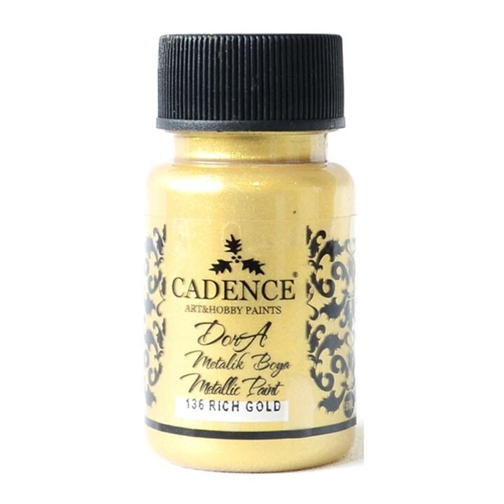 7 Artists Acrylfarben Metallic – Rich Gold 50 Ml – Hochpigmentierte Glitzerfarbe Für Malerei, Deko & Scrapbooking – Glänzender Gold-Lack