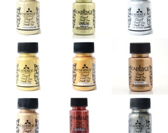 Pintura acrílica CADENCE Dora Metalizada / Dorada / Plateada / Bronce / 50 ml