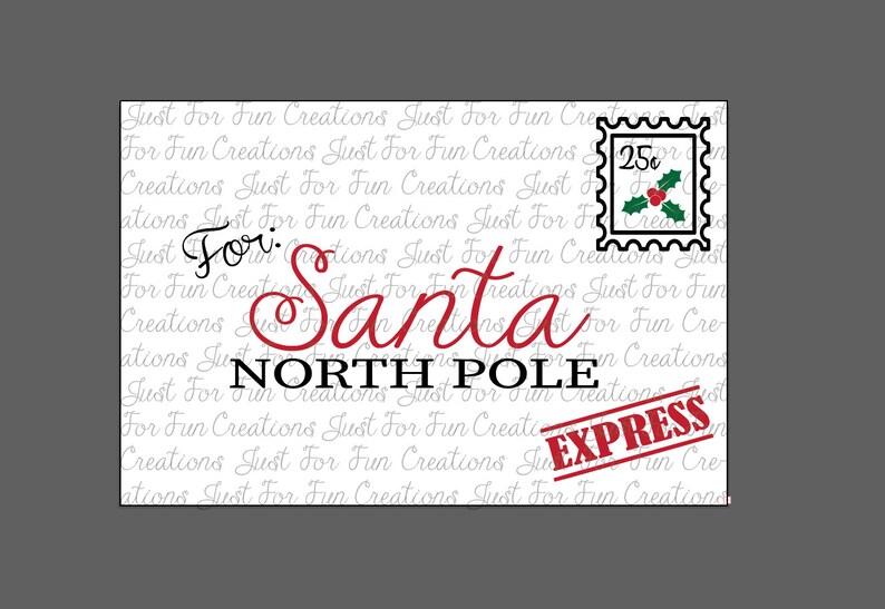 Download For Santa Envelope/Letter .svg .dfx .bmp .png | Etsy