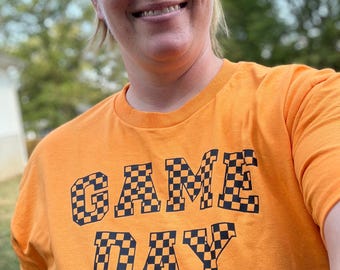 UT Orange Game Day T-Shirt: Checkerboard Football Tee