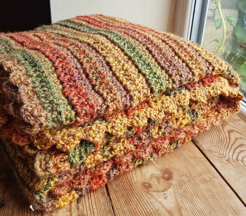 Chunky autumnal blanket chunky fall throw crochet autumn Etsy
