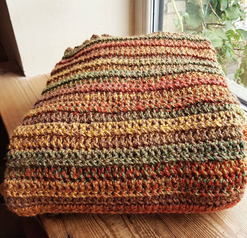 Chunky autumnal blanket chunky fall throw crochet autumn Etsy