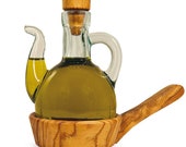 Oil Jugs or Vinegar Jugs with Wooden Coasters Kitchen Helper Oil Donors