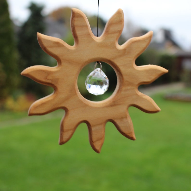 Fenster Deko zum Aufhängen Sonne aus Holz | Etsy