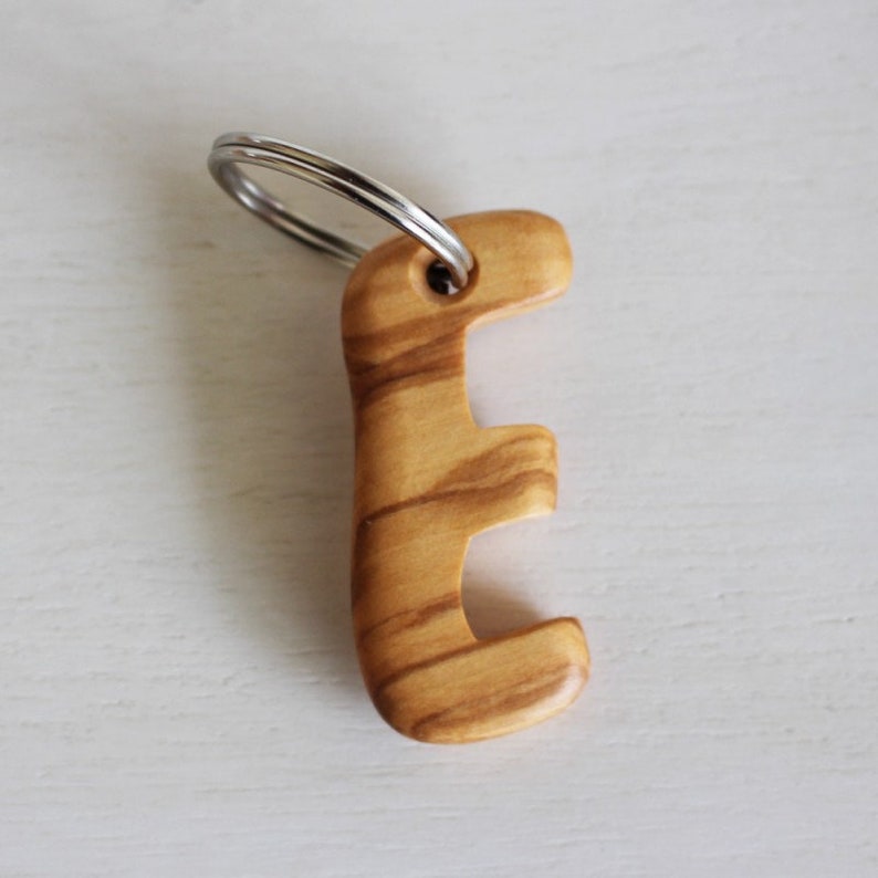 Wooden keychain letter E Etsy