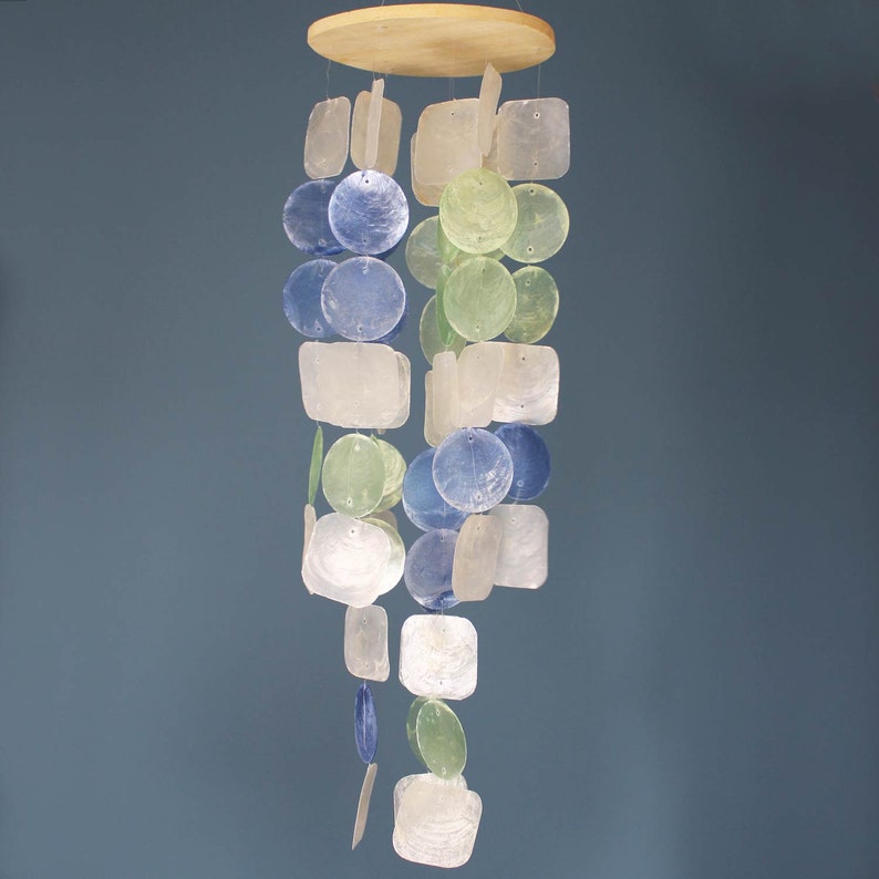 Window decoration for hanging Window decoration shell mobile blue-turquoise-creme Window decoration Gift idea