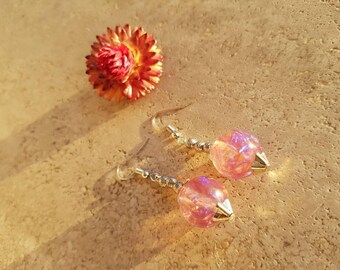 Resin earrings with 16 mm evening Medusa Effect