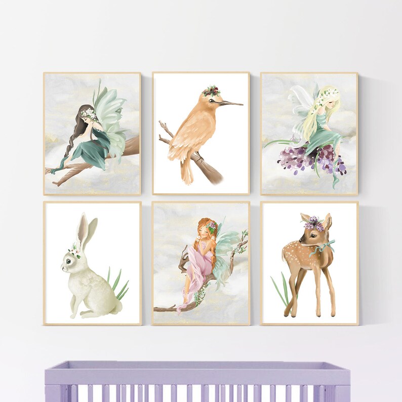 Fairy Woodland Nursery Art Fairy Nursery Decor Printable Etsy