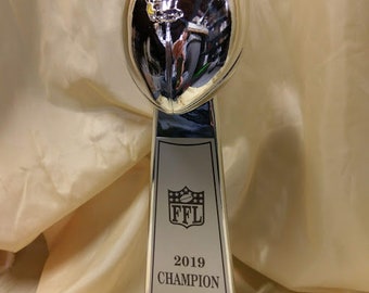 Chrome Lombardi Trophy. Super Bowl Replica.