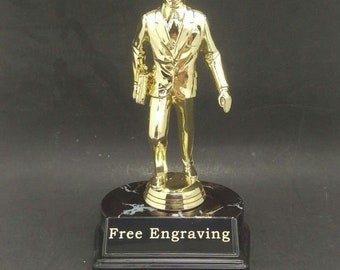 Dundie Award Trophy. Coworker Gift. Salesman Trophy. Free Engraving.