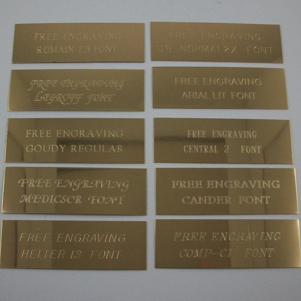 Engraved Brass Plate Etsy