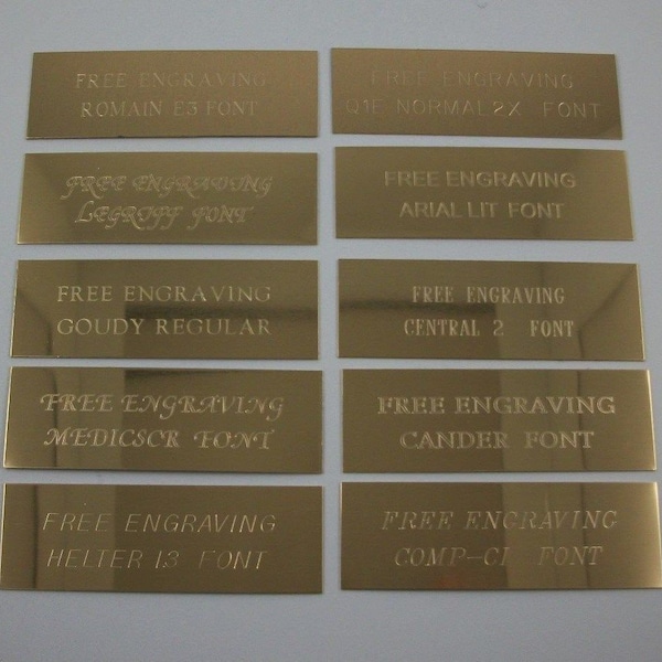 1" x 3" Brass Plates. Custom Engraved.