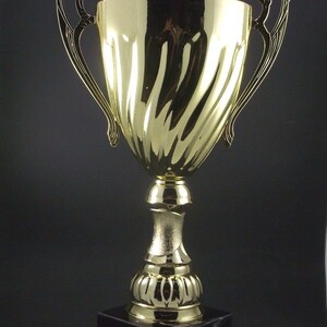 Cup Trophy - Crystal & Gold, Crystal Cup Award with Scroll Handles Award