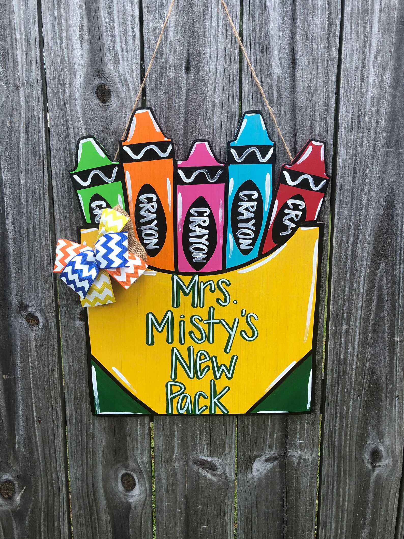 Crayon Box Door Hanger Teacher Door Hanger Personalized Etsy