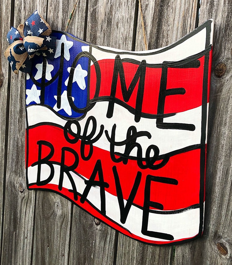 Flag Door Hanger Summer Door Hanger USA Door Hanger Patriotic Door