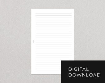 Könnte beinhalten: Ein weißes liniertes Papier mit einer Kopfzeile und einem kleinen Text auf der linken Seite. Die untere rechte Ecke hat ein schwarzes Rechteck mit den Worten "DIGITALER DOWNLOAD" in Weiß.