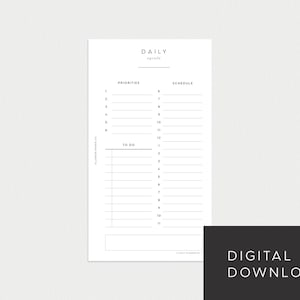 PRINTABLE Planner Personal Size Undated Daily No. 2 (Day on 1 page)