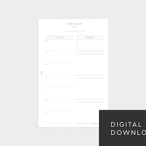 PRINTABLE Half Letter Undated Weekly No. 4 Week on 1 page image 1