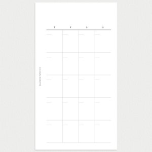 PRINTABLE Planner Personal Size Undated Monthly No. 1 Month on 2 pages image 5