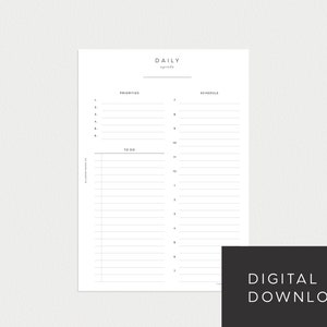 PRINTABLE Planner A5 Undated Daily No. 2 (Day on 1 page)