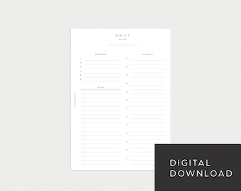 PRINTABLE Planner A5 Undated Daily No. 2 (Day on 1 page)