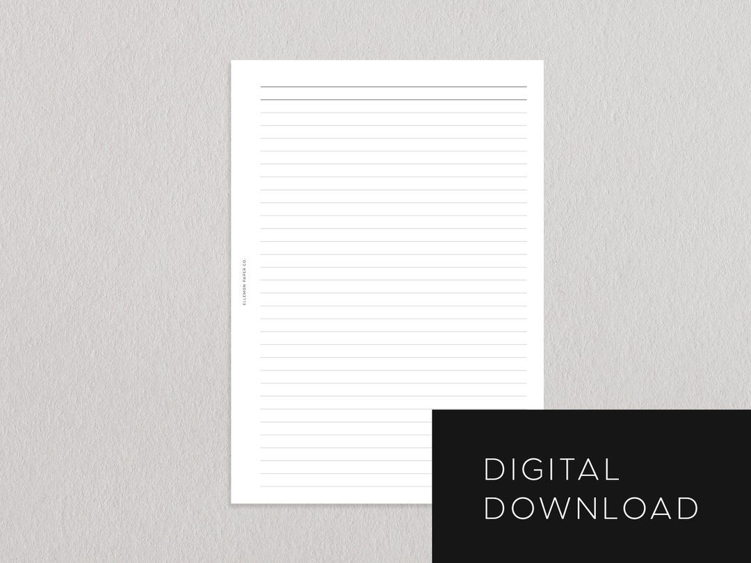 PRINTABLE Planner A5 Ruled Page - Etsy