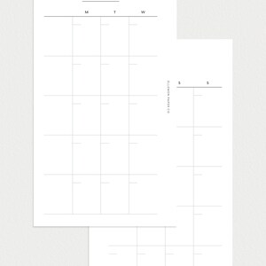 PRINTABLE Planner Personal Size Undated Monthly No. 1 Month on 2 pages image 2