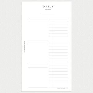 PRINTABLE Planner Personal Size Undated Daily No. 1 Day on 1 page zdjęcie 3