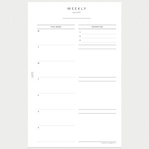 PRINTABLE Half Letter Undated Weekly No. 4 Week on 1 page image 3