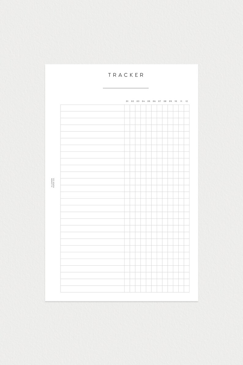 PRINTABLE Half Letter 12-Month Tracker image 3