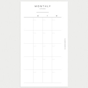 PRINTABLE Planner Personal Size Undated Monthly No. 1 Month on 2 pages image 4
